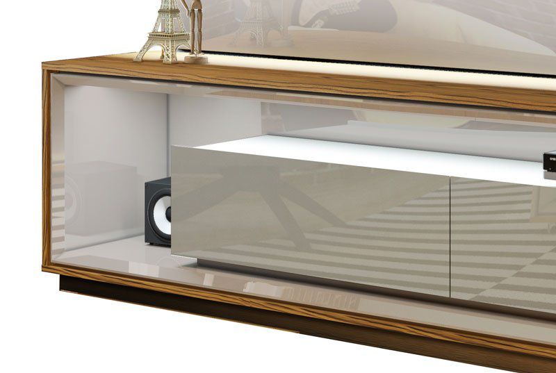 Rack Ópera com Painel Classic 1.8 Freijó com Off White - Imcal Móveis