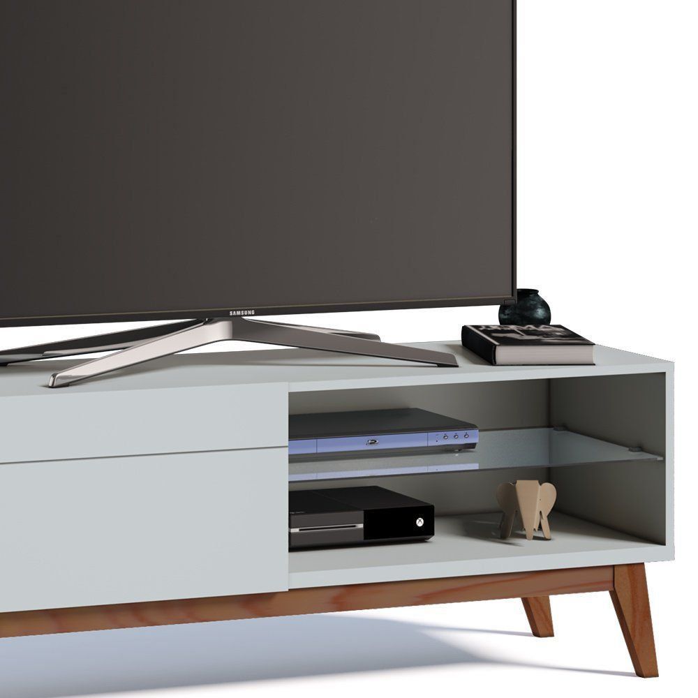 Rack Classic 146cm 1 Gaveta Branco Acetinado - Imcal