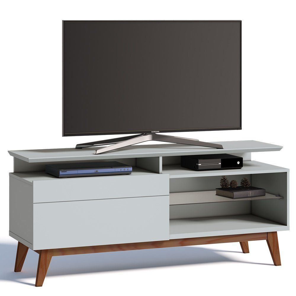 Rack Classic 146cm 1 Gaveta com Prateleira Branco Acetinado - Imcal