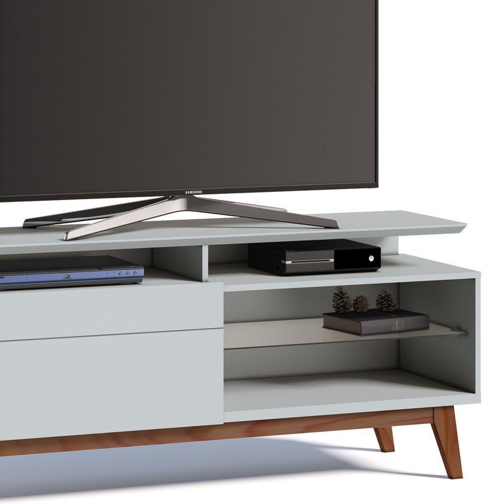 Rack Classic 146cm 1 Gaveta com Prateleira Branco Acetinado - Imcal