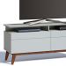 Rack Classic 146cm 2 Gavetas com Prateleira Branco Acetinado - Imcal
