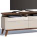 Rack Classic 146cm 2 Gavetas com Prateleira Off White/ Freijó - Imcal