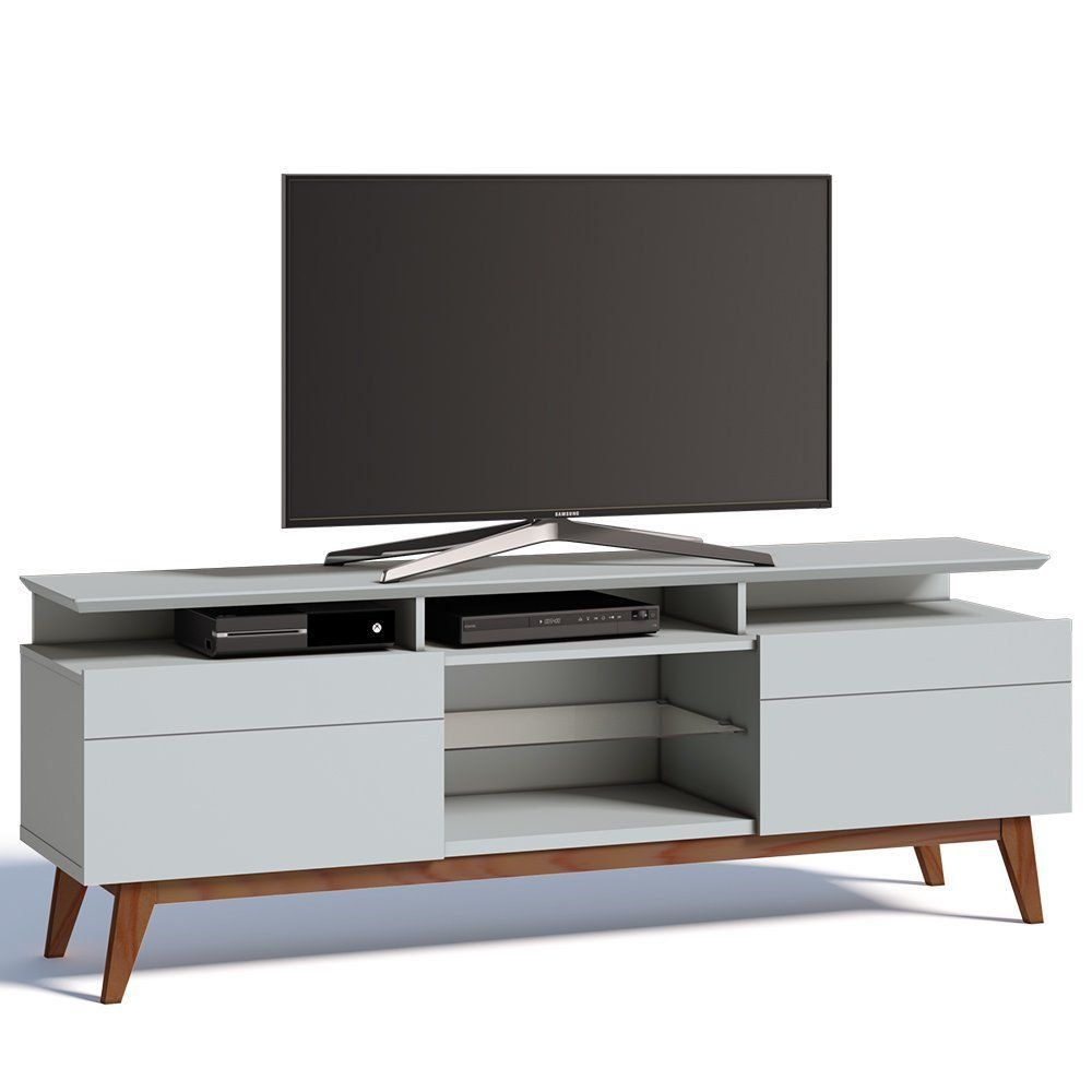 Rack Classic 180cm 2 Gavetas com Prateleira Branco Acetinado - Imcal