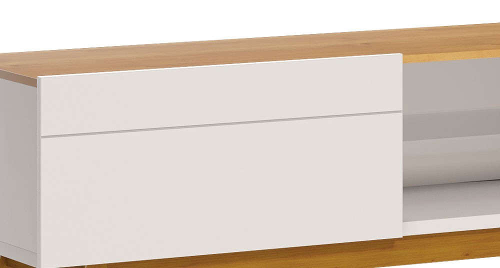 Rack Classic 1G 1.4 Off White com Nature - Imcal Móveis
