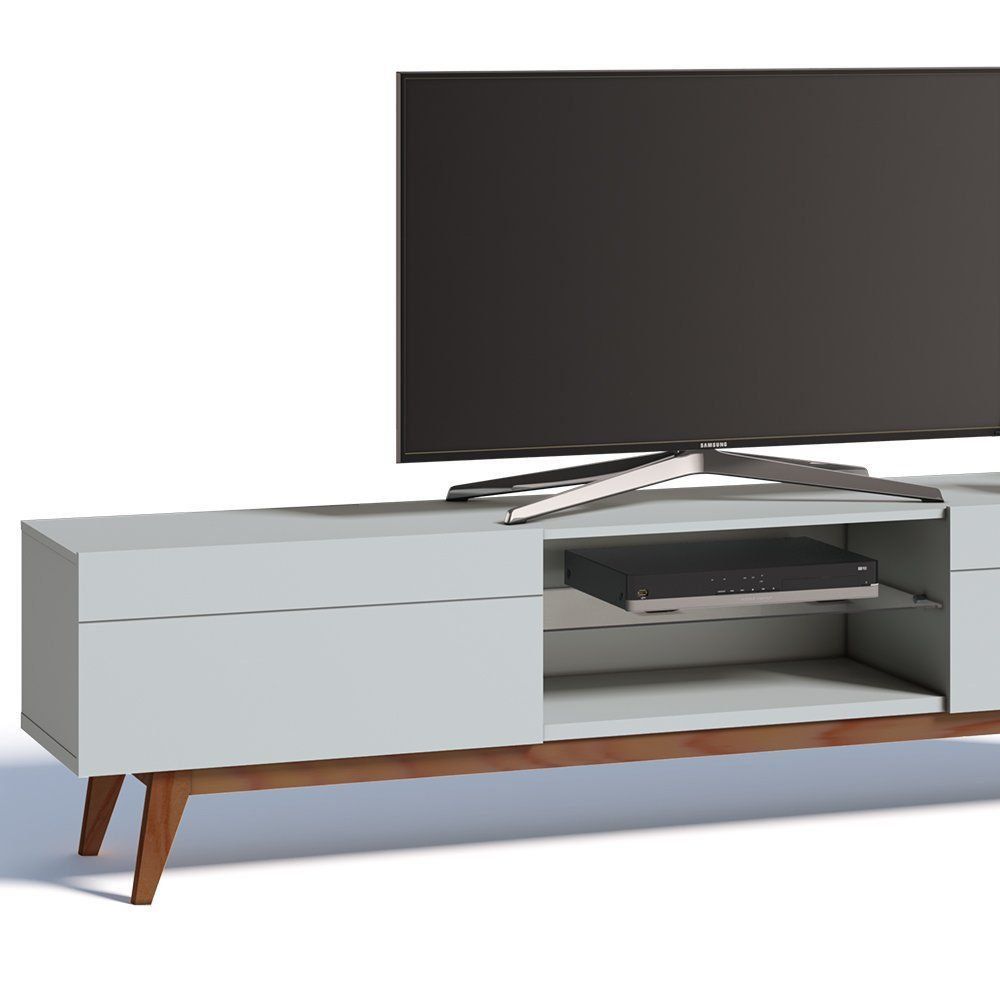 Rack Classic 218cm 2 Gavetas Branco Acetinado - Imcal
