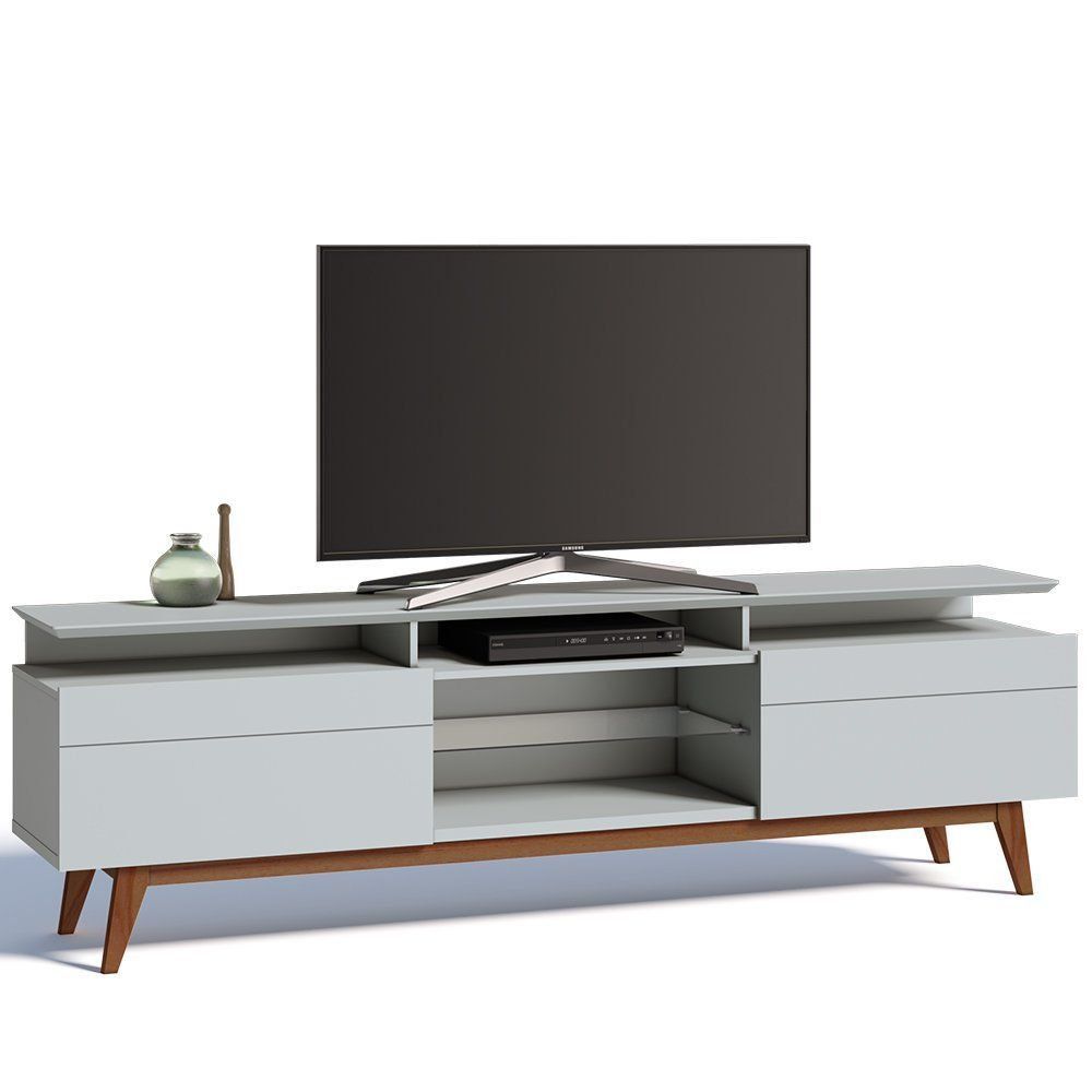 Rack Classic 218cm 2 Gavetas com Prateleira Branco Acetinado - Imcal