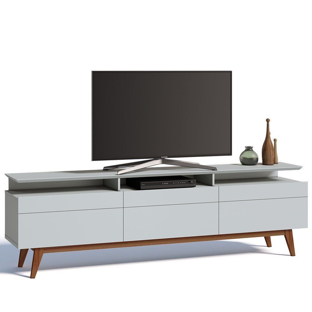 Rack Classic 218cm 3 Gavetas com Prateleira Branco Acetinado - Imcal