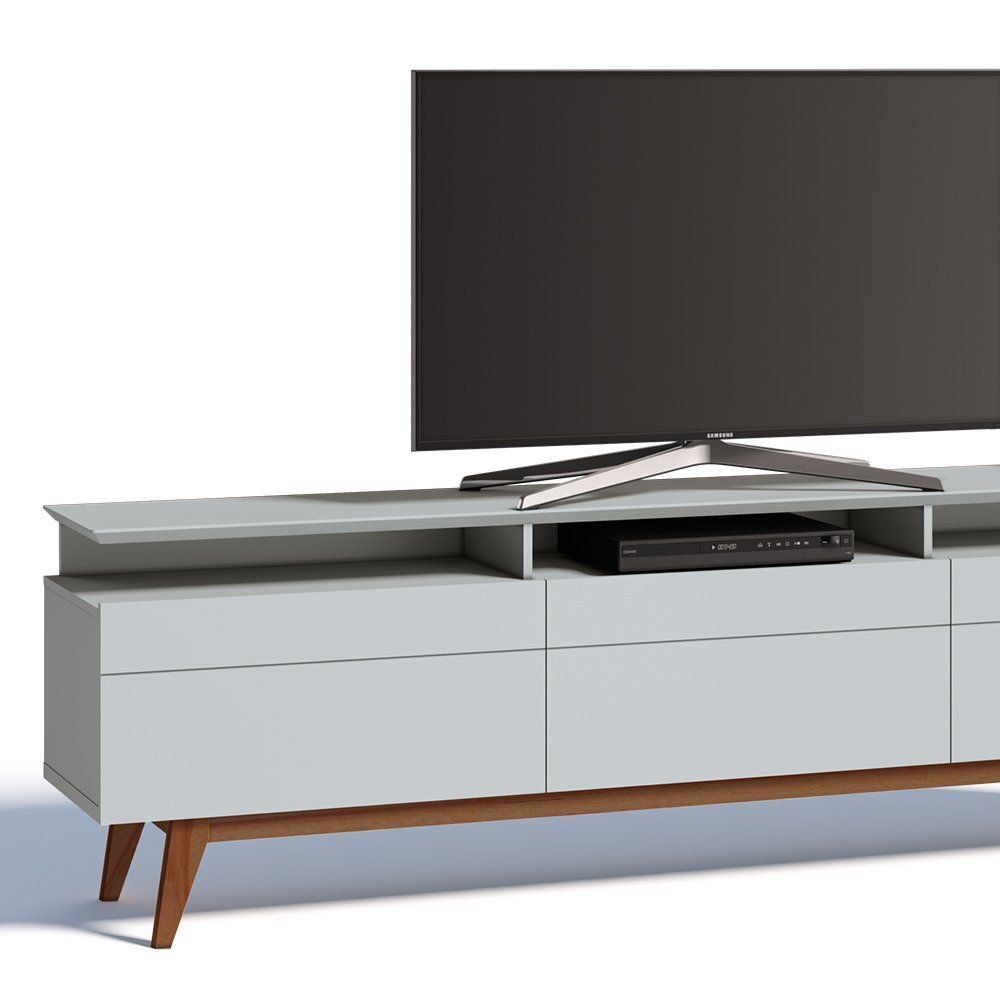 Rack Classic 218cm 3 Gavetas com Prateleira Branco Acetinado - Imcal