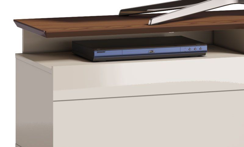 Rack Classic +1G 1.4 Off White com Freijó - Imcal Móveis