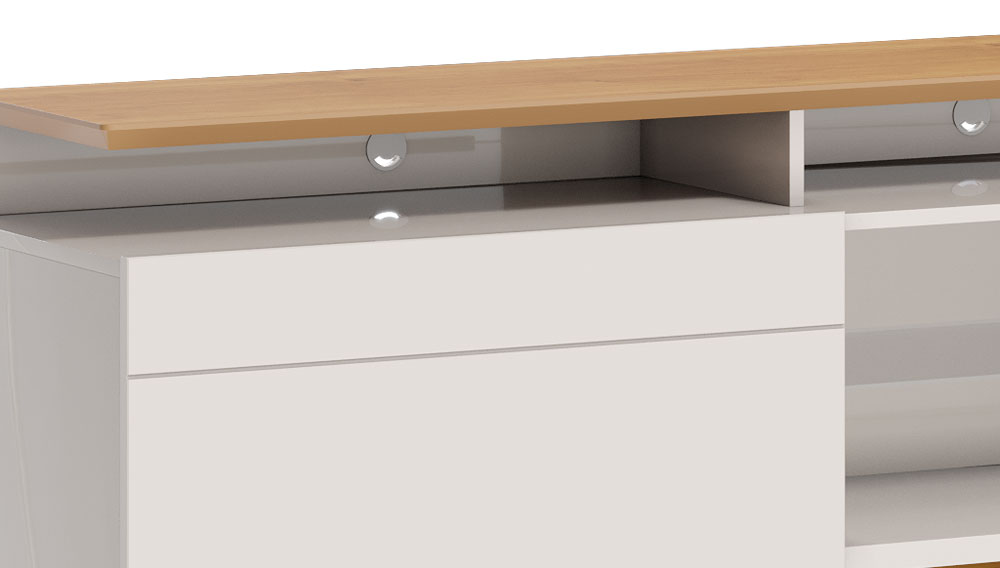 Rack Classic +1G 1.4 Off White com Nature - Imcal Móveis