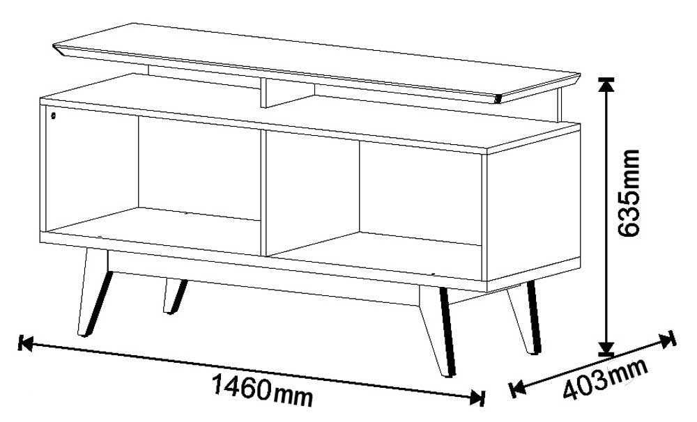 Rack Classic +1G 1.4 Off White com Nature - Imcal Móveis