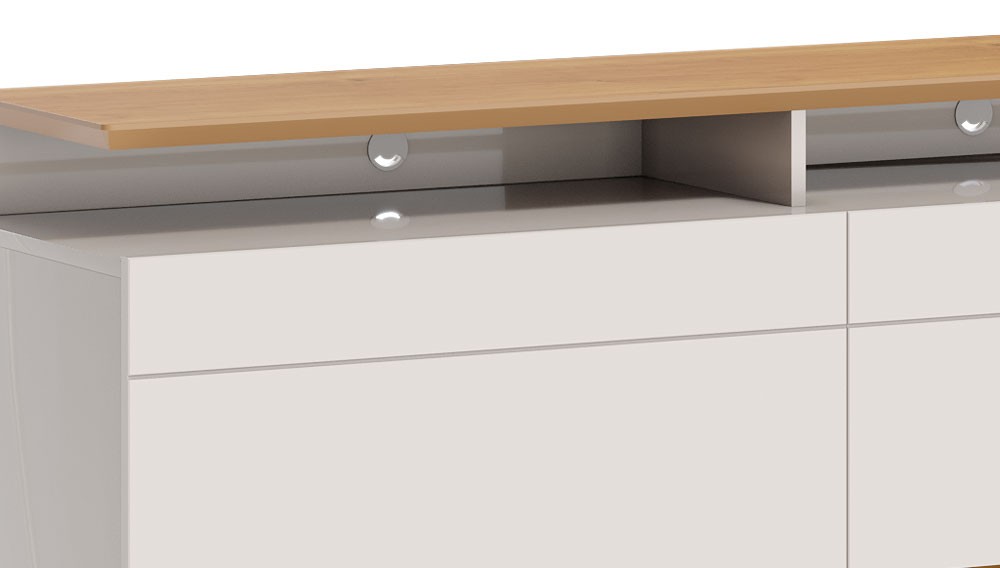 Rack Classic +2G 1.4 Off White com Nature - Imcal Móveis