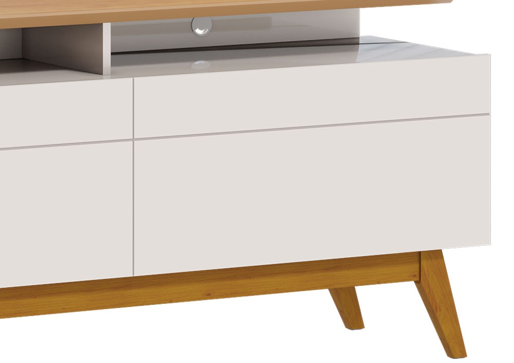 Rack Classic +2G 1.4 Off White com Nature - Imcal Móveis