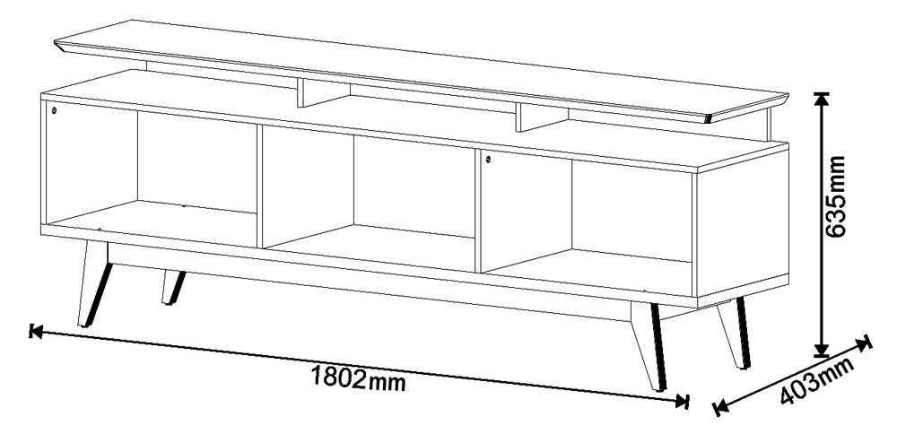 Rack Classic +2G 1.8 Branco Acetinado - Imcal Móveis