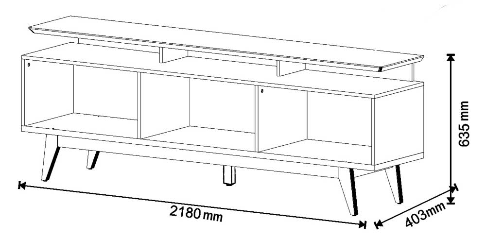 Rack Classic +2G 2.2 Branco Acetinado - Imcal Móveis