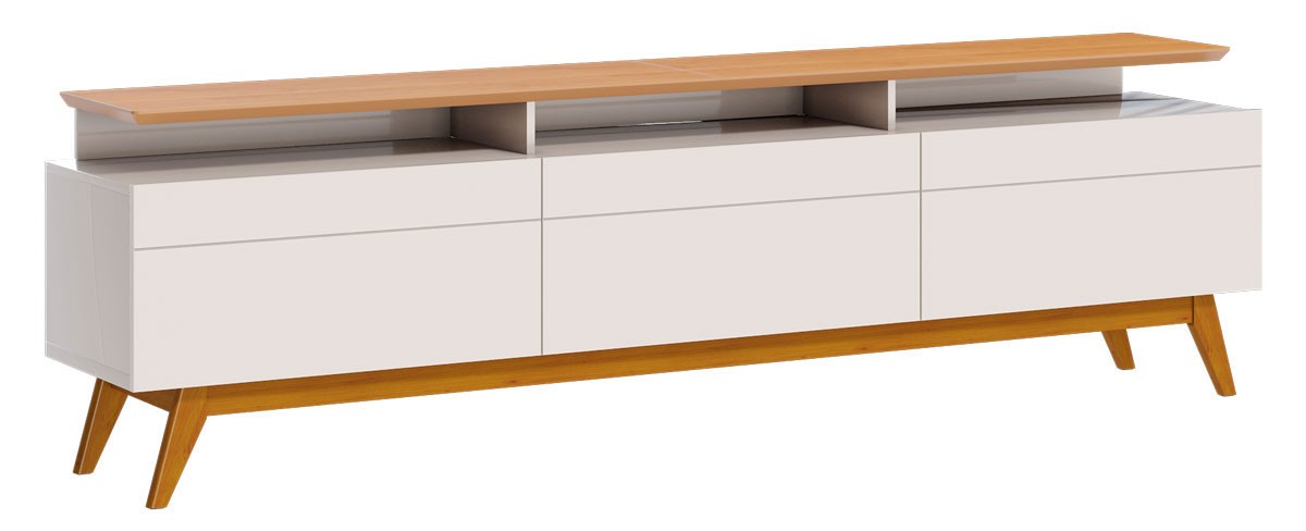 Rack Classic +3G 1.8 Off White com Nature - Imcal Móveis