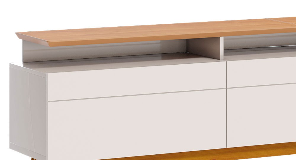 Rack Classic +3G 1.8 Off White com Nature - Imcal Móveis