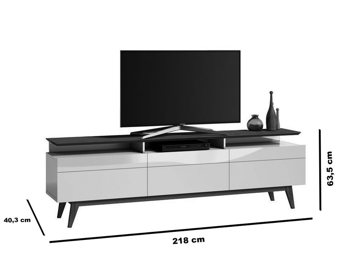 Rack Classic +3G 2.2 Branco Acetinado - Imcal Móveis