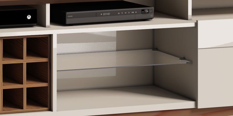 Rack Classic +AD 1.8 Off White com Freijó - Imcal Móveis