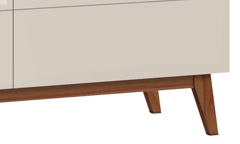 Rack Classic 2G 1.4 Off White com Freijó - Imcal Móveis