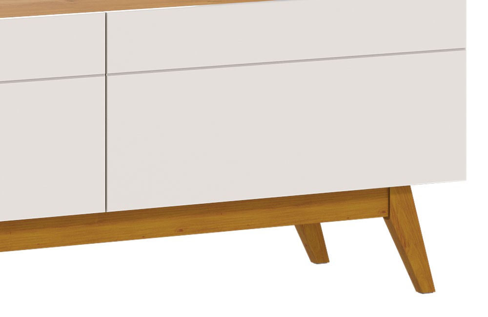 Rack Classic 2G 1.4 Off White com Nature - Imcal Móveis