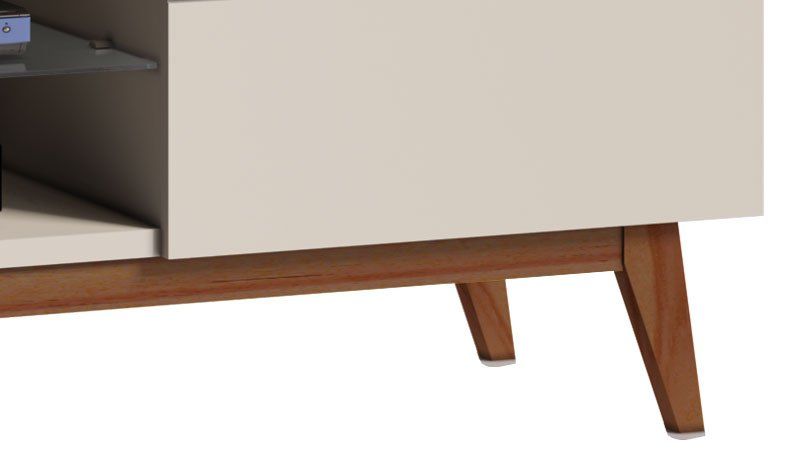 Rack Classic 2G 1.8 Off White com Freijó - Imcal Móveis