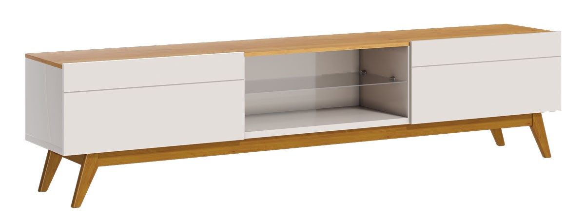 Rack Classic 2G 2.2 Off White com Nature - Imcal Móveis