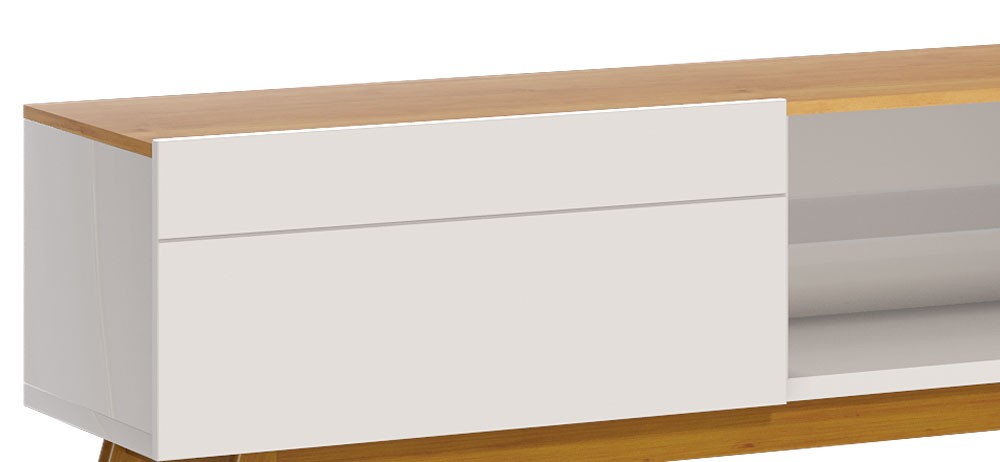 Rack Classic 2G 2.2 Off White com Nature - Imcal Móveis