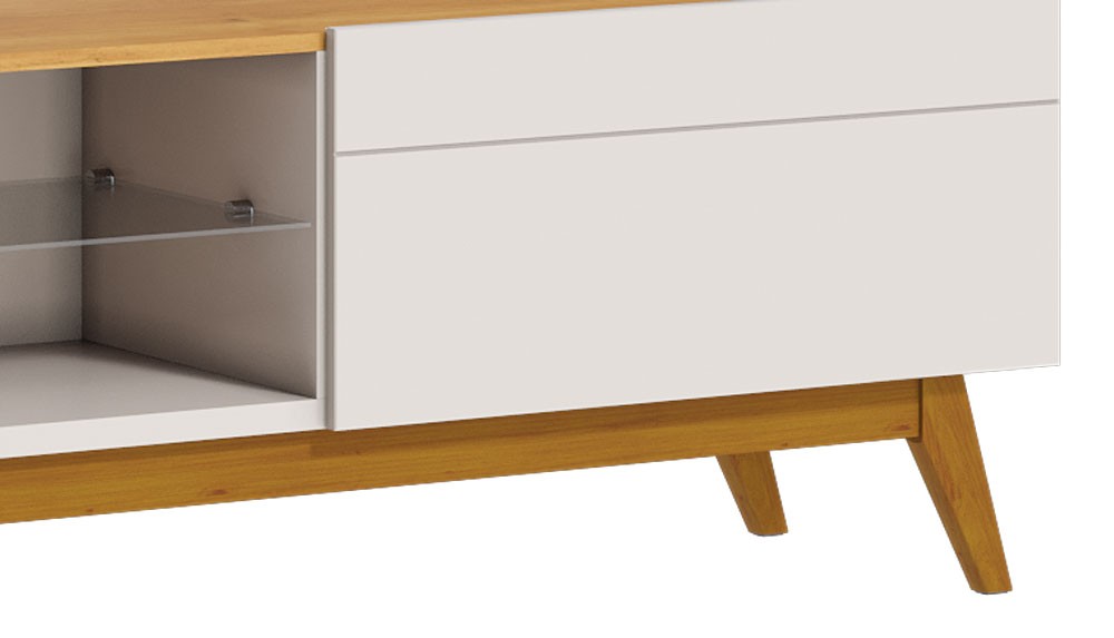 Rack Classic 2G 2.2 Off White com Nature - Imcal Móveis