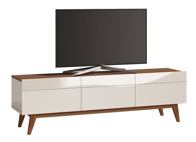 Rack Classic 3G 1.8 Off White com Freijó - Imcal Móveis