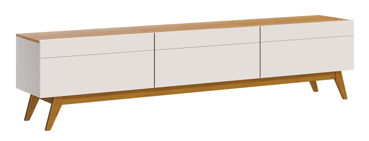 Rack Classic 3G 1.8 Off White com Nature - Imcal Móveis