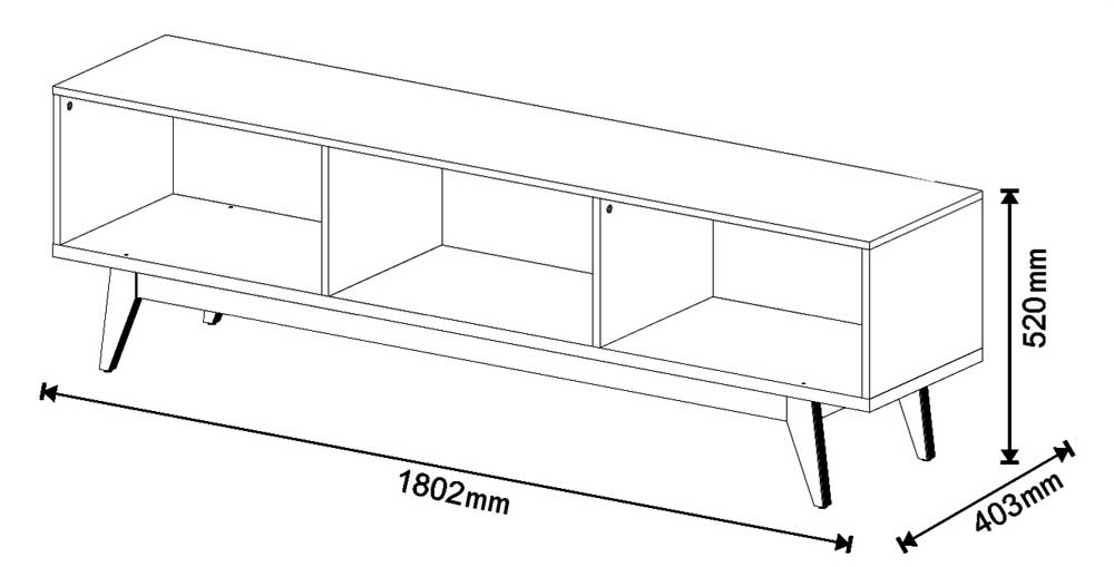Rack Classic 3G 1.8 Off White com Nature - Imcal Móveis