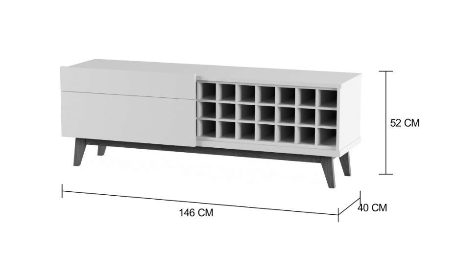 Rack Classic AD 1.4 Branco Acetinado - Imcal Móveis