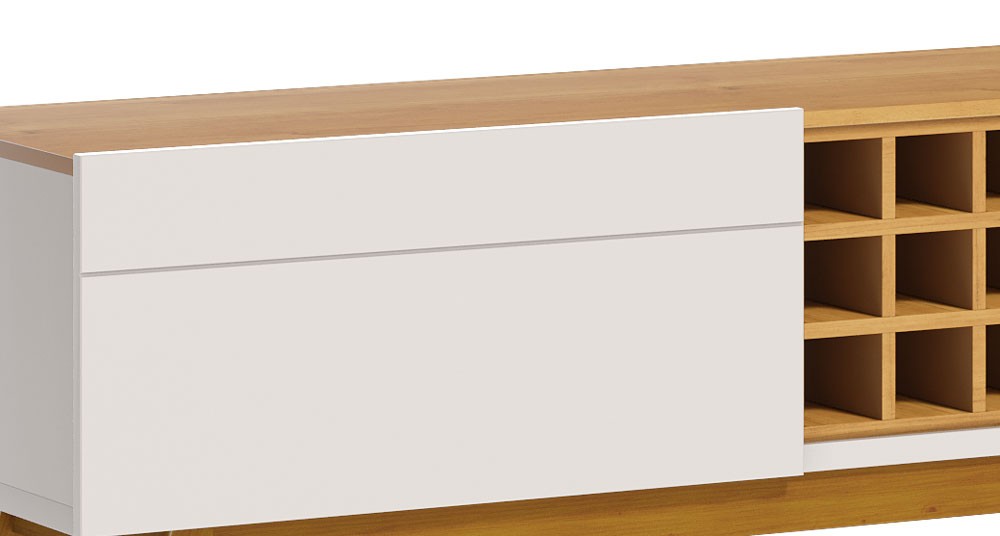 Rack Classic AD 1.4 Off White com Nature - Imcal Móveis