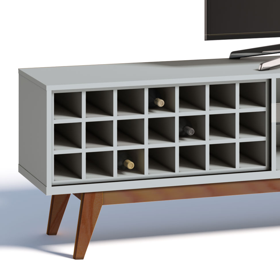 Rack Classic I 1 GV Branco Acetinado 218 cm
