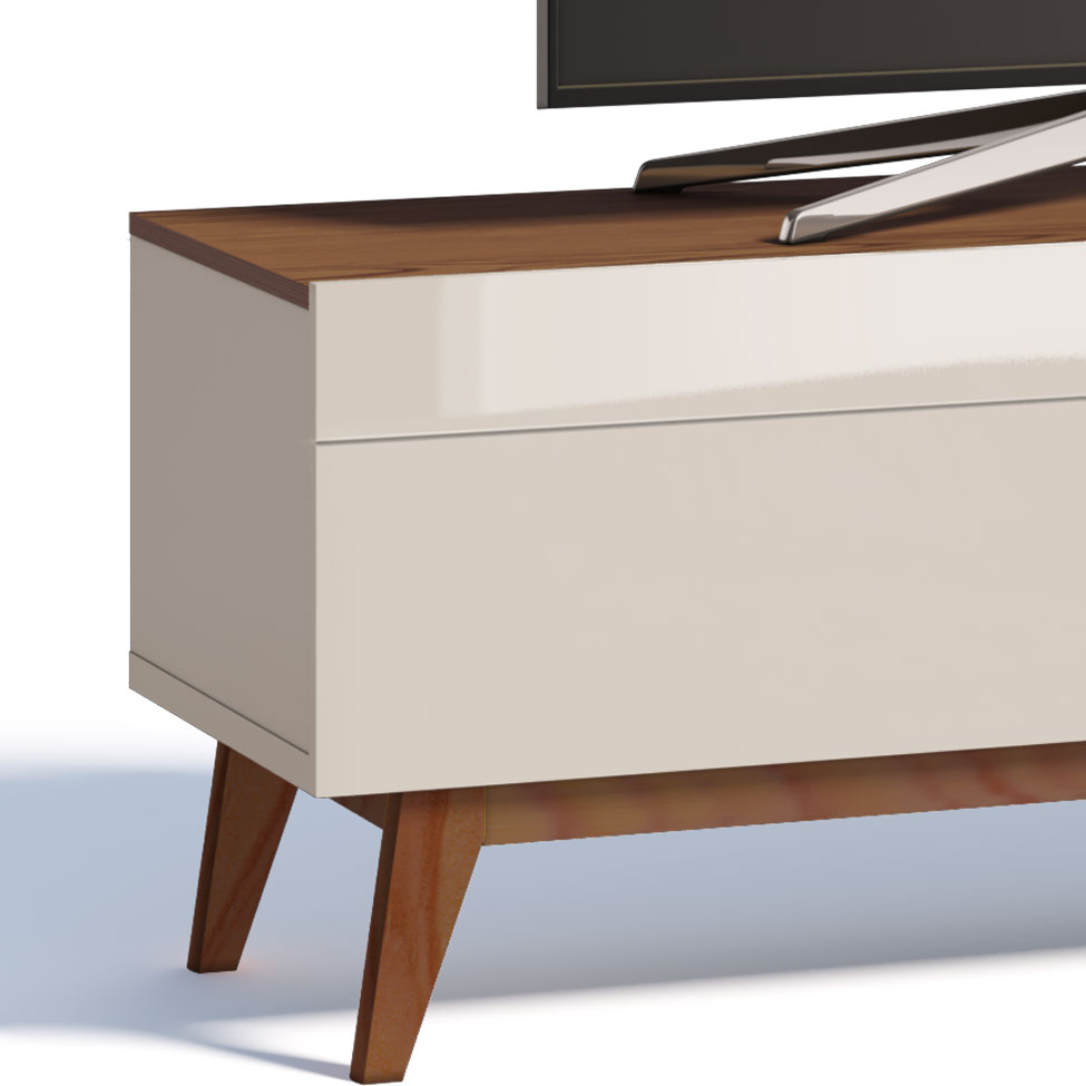 Rack Classic I 1 GV Off White com Freijó Touch 146 cm