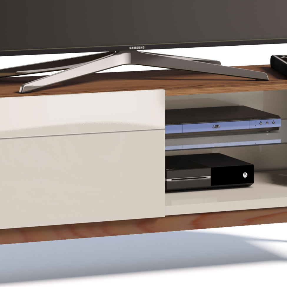 Rack Classic I 1 GV Off White com Freijó Touch 146 cm
