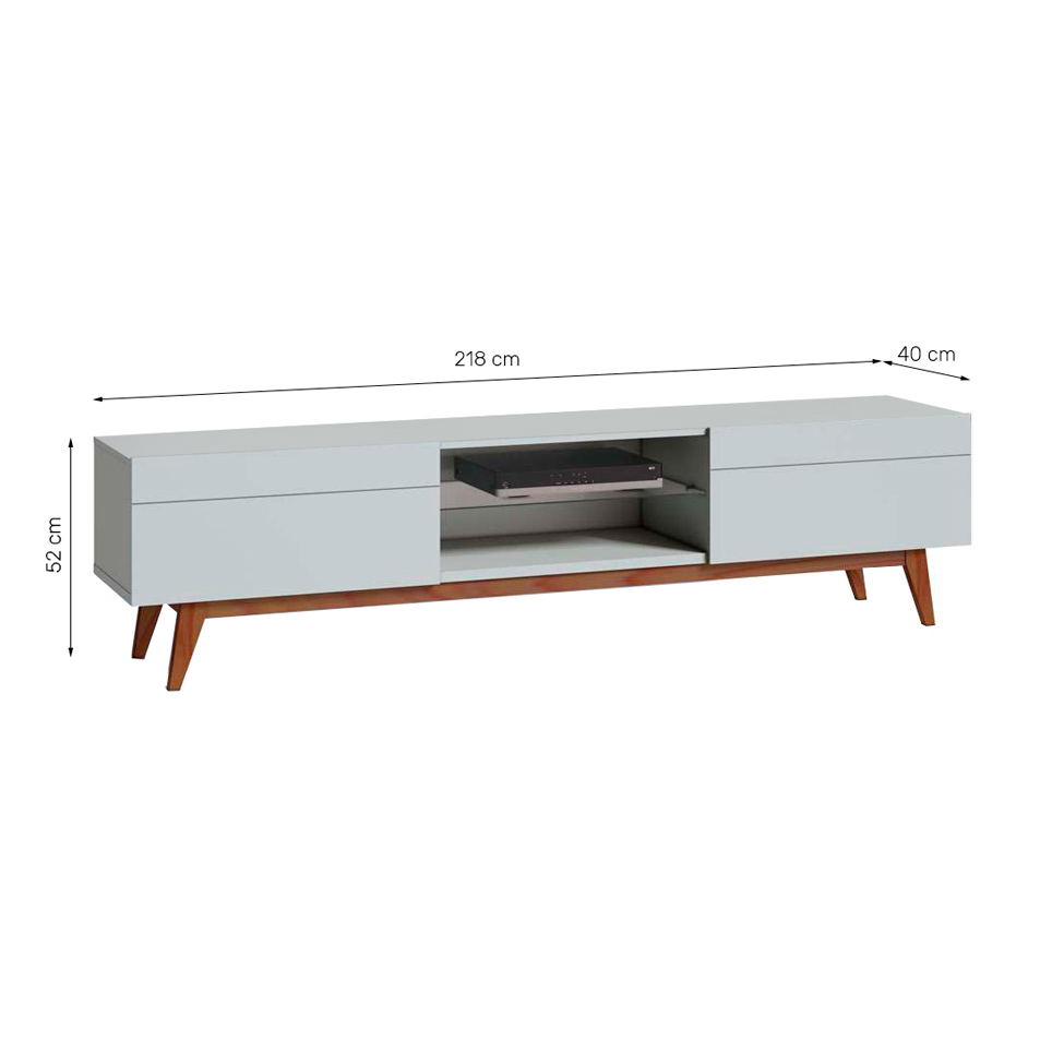 Rack Classic I 2 GV Branco Acetinado 218 cm