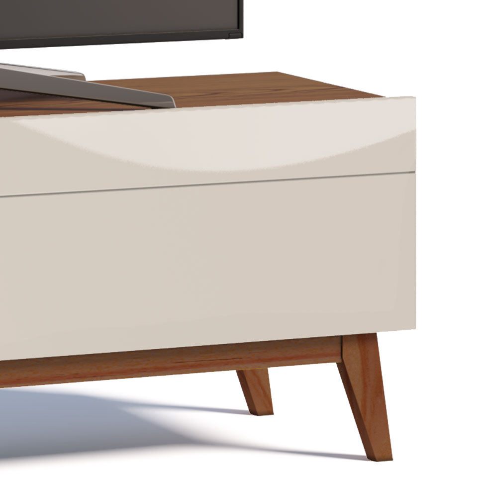 Rack Classic I 2 GV Off White com Freijó Touch 146 cm