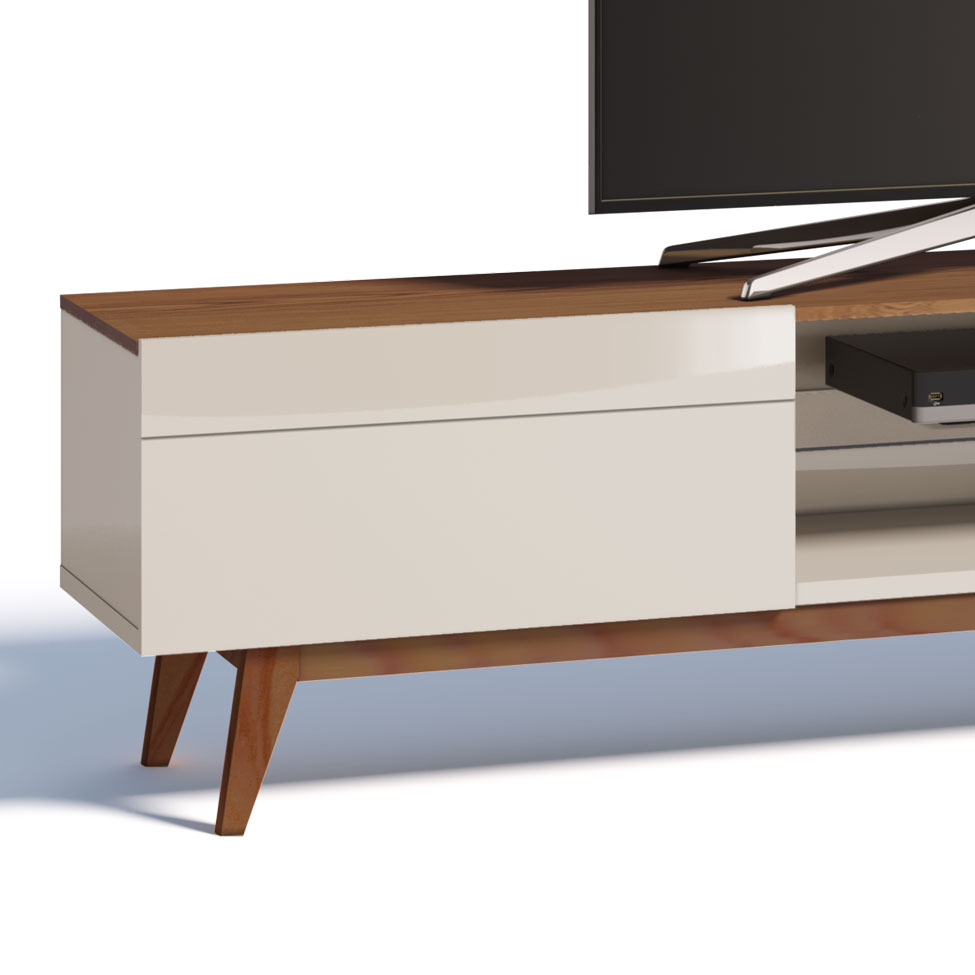 Rack Classic I 2 GV Off White com Freijó Touch 218 cm