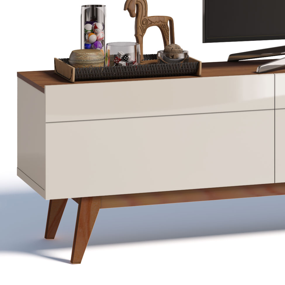 Rack Classic I 3 GV Off White com Freijó Touch 218 cm