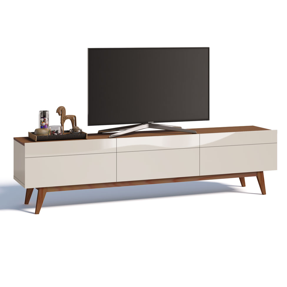 Rack Classic I 3 GV Off White com Freijó Touch 218 cm