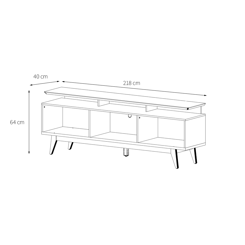 Rack Classic I Off White e Nature 64x218 cm