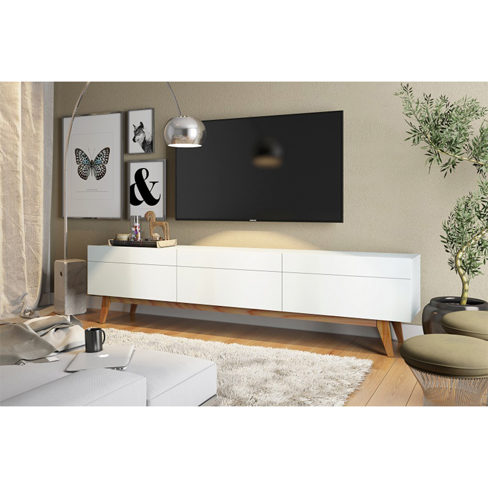 Rack Classic II 3 GV Branco Acetinado 218 cm