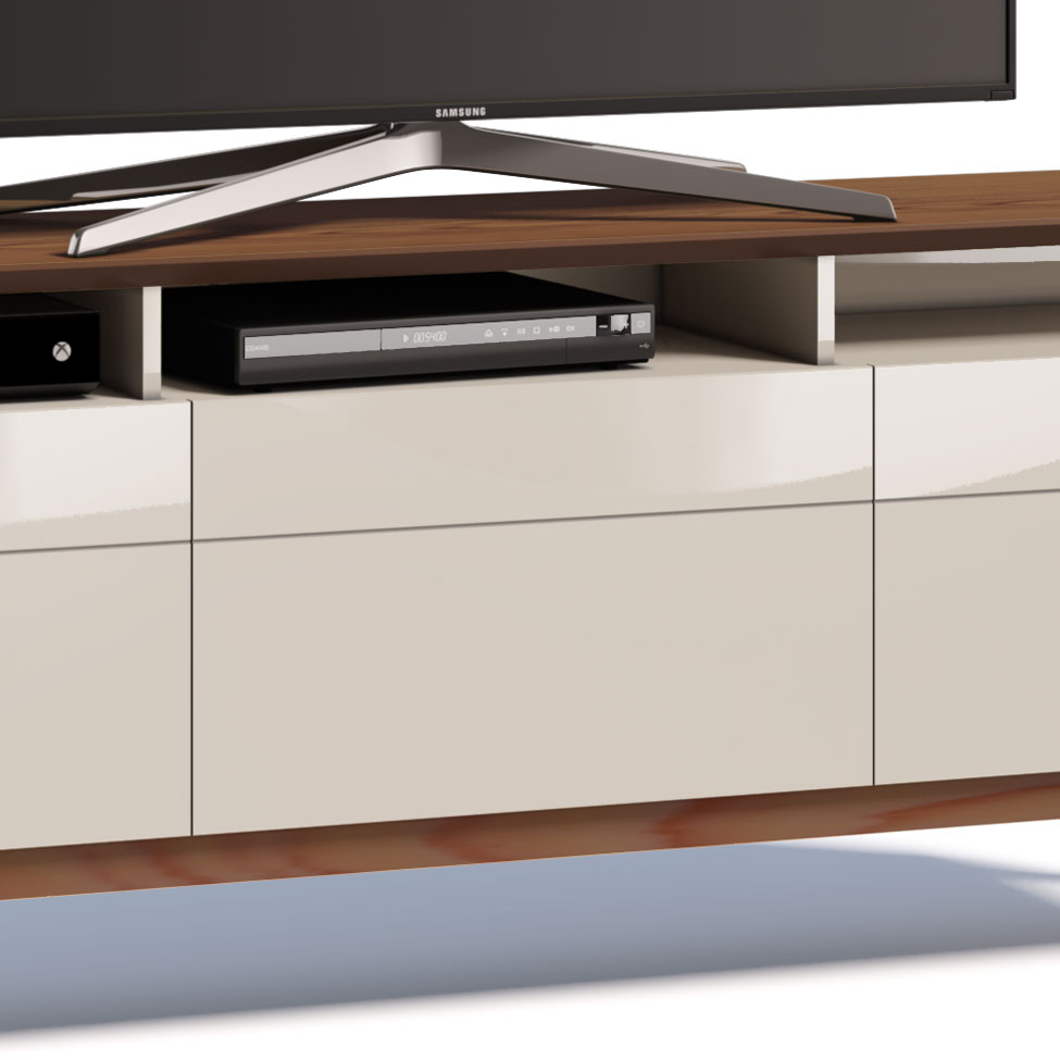 Rack Classic II 3 GV Off White com Freijó Touch 180 cm