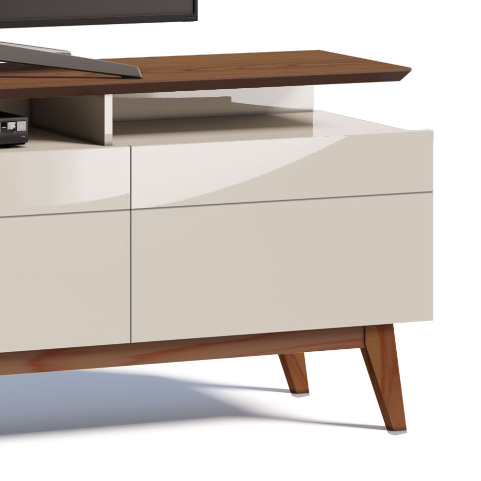 Rack Classic II 3 GV Off White com Freijó Touch 180 cm