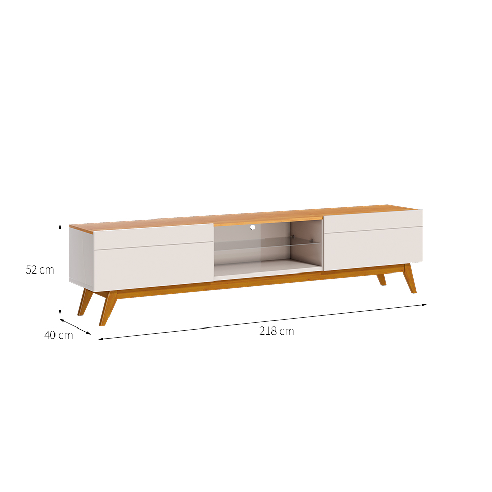 Rack Classic II Off White e Nature 52x218 cm