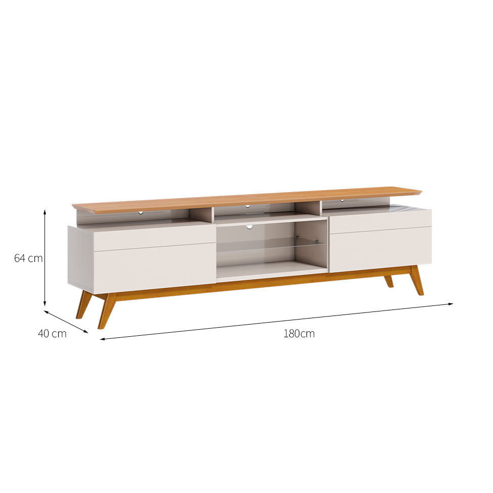 Rack Classic II Off White e Nature 64x180 cm