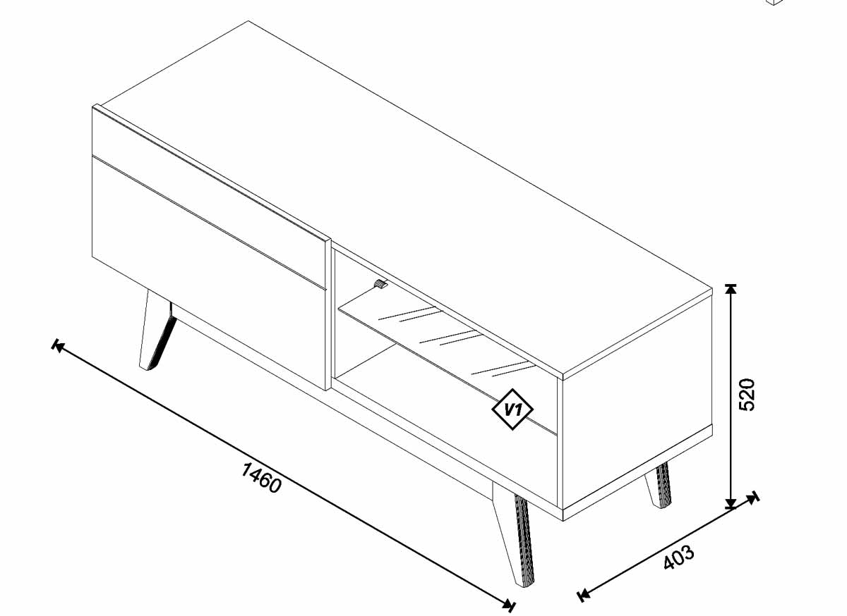 Rack com Painel Classic 1G 1.4 Freijó com Off White - Imcal Móveis