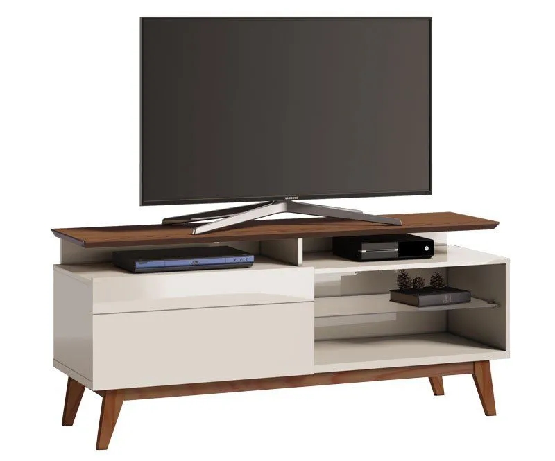 Rack com Painel Classic +1G 1.4 Freijó com Off White - Imcal Móveis